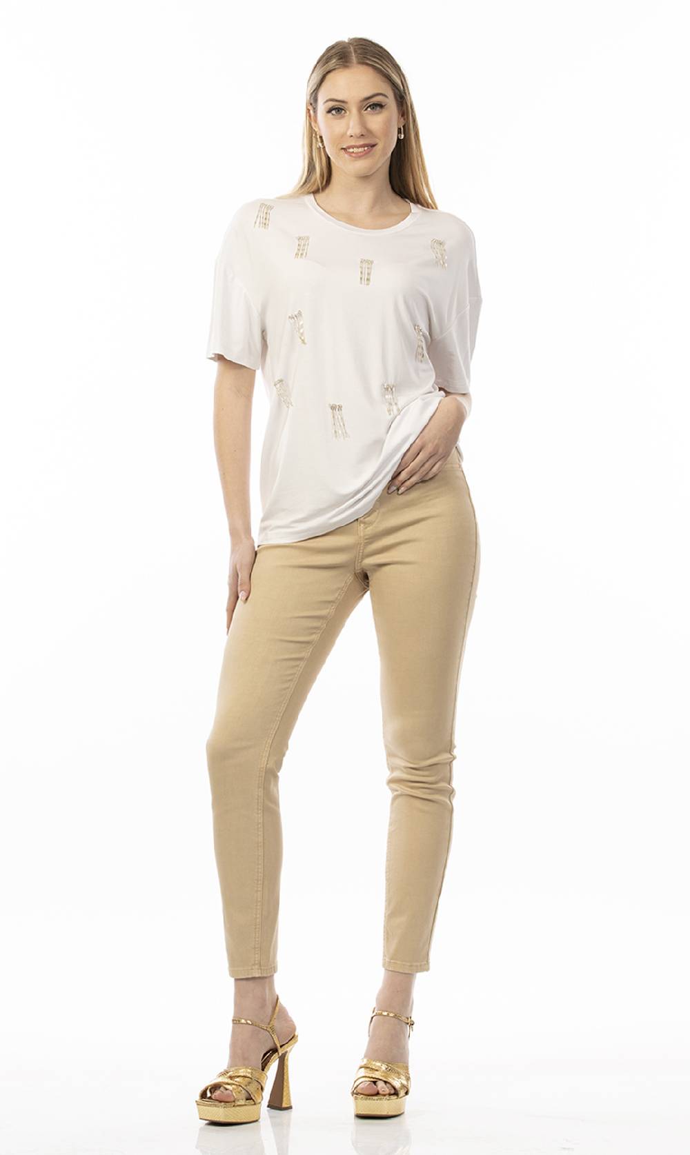 Koralline T-SHIRT CON STRASS ALL-OVER