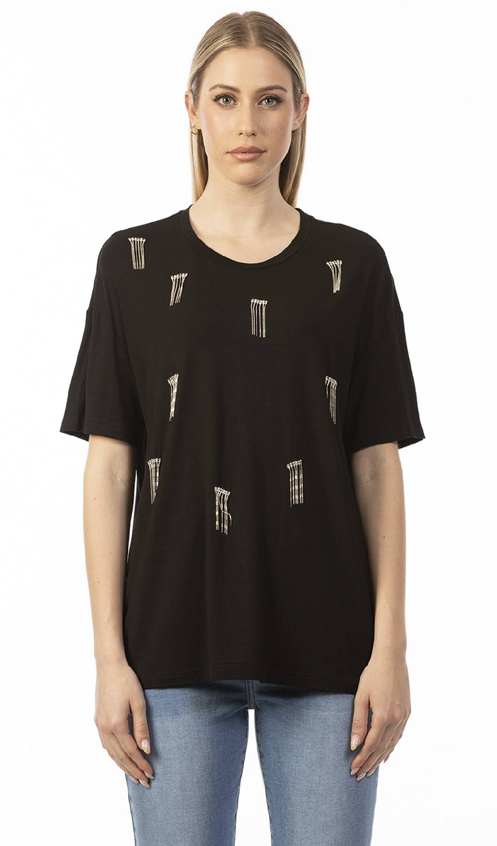 Koralline T-SHIRT CON STRASS ALL-OVER