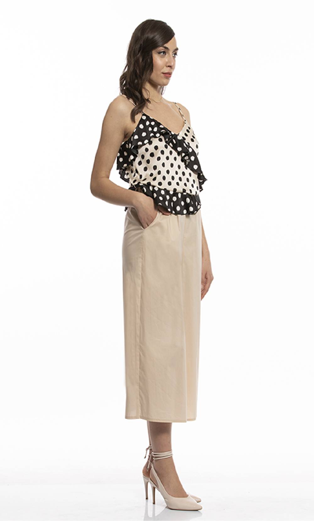 Koralline TOP A BALZE IN STAMPA POIS