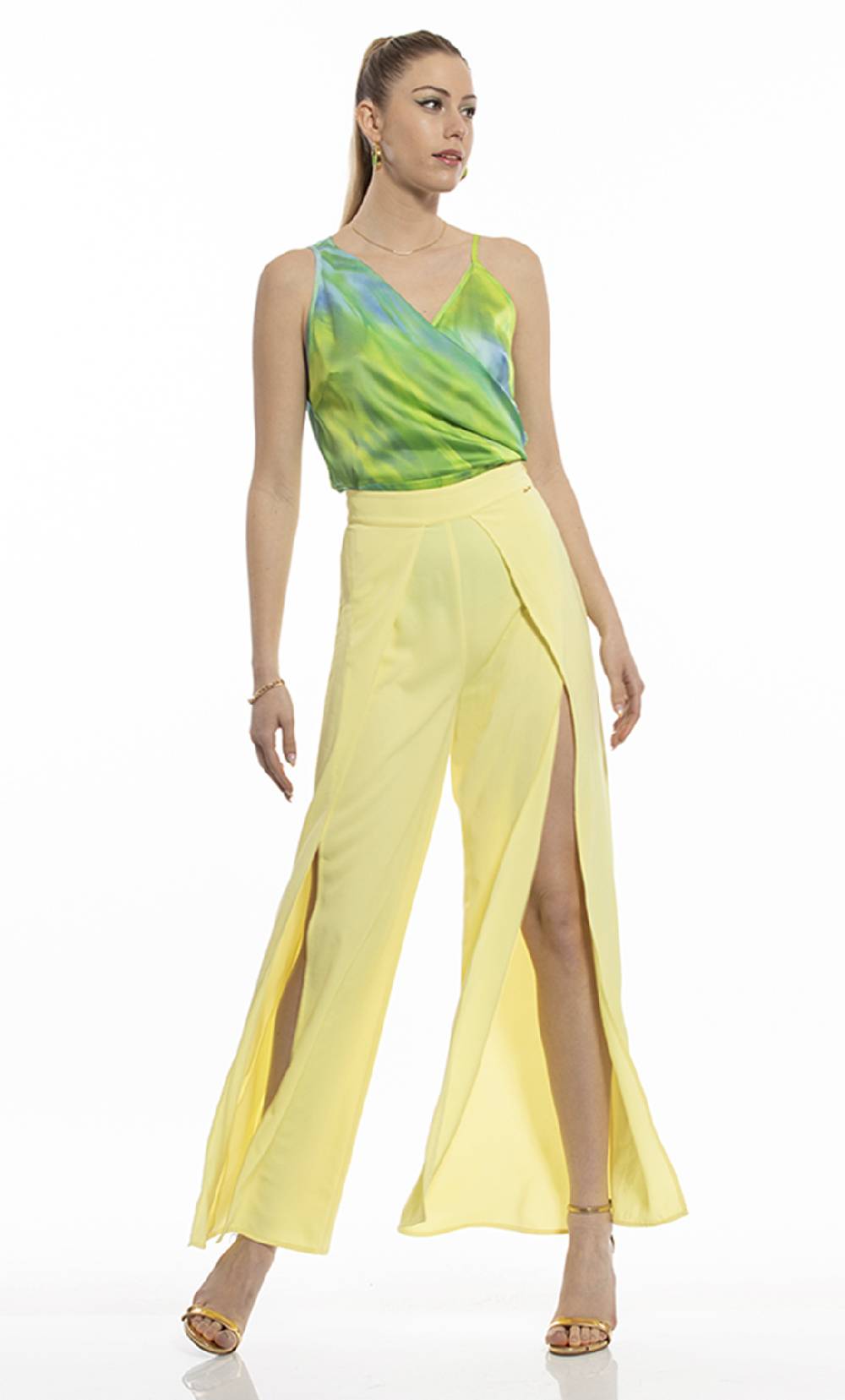 Koralline TOP ASIMMETRICO IN STAMPA ASTRATTA