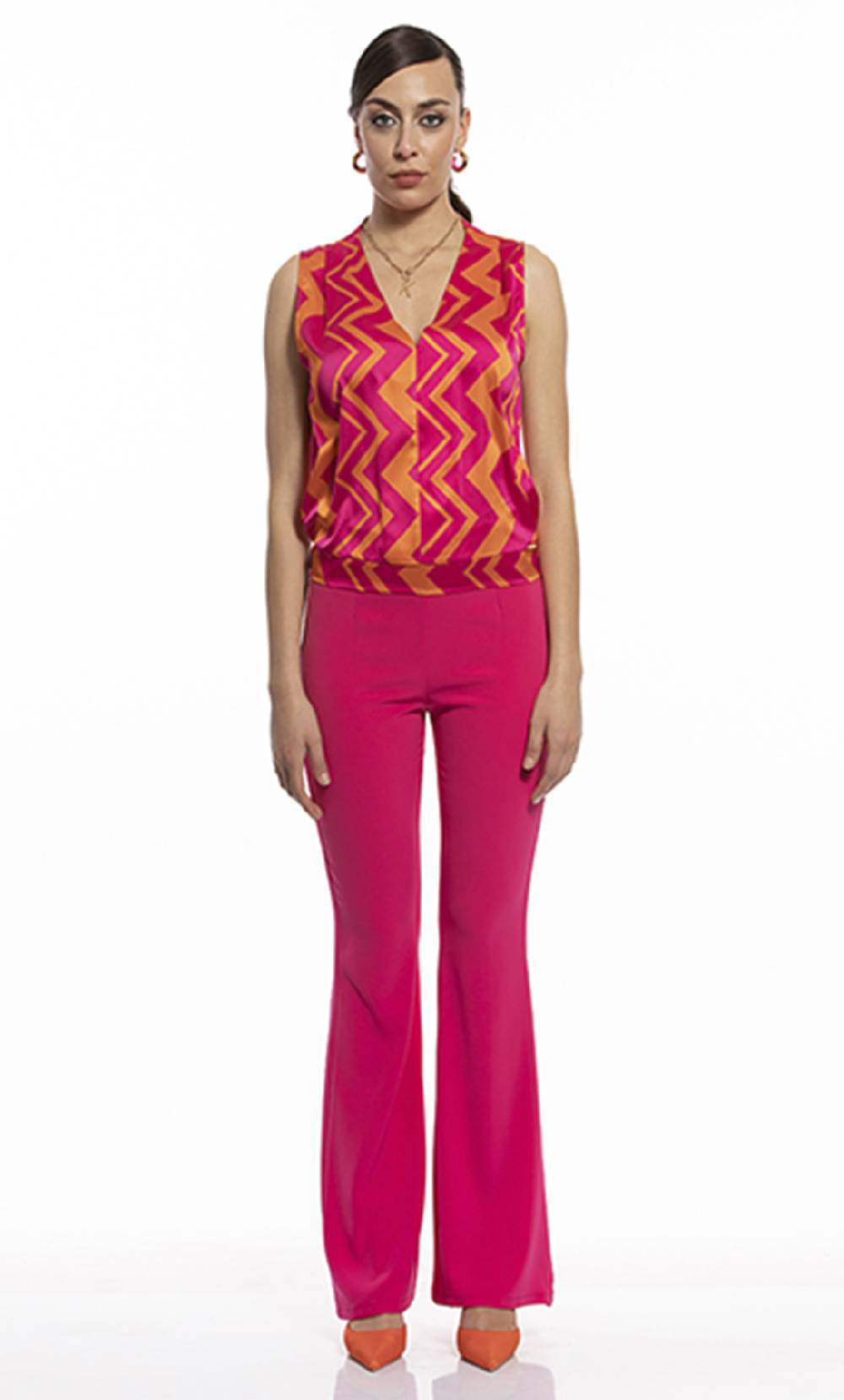 Koralline TOP BASICO IN STAMPA ZIG-ZAG