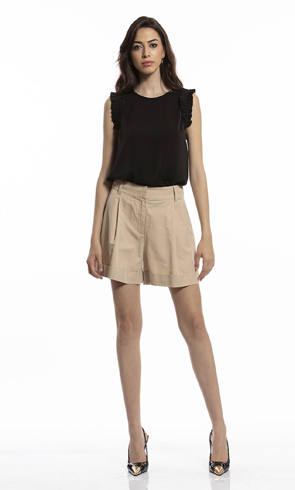 Koralline TOP CON ROUCHE PLISSETTATE