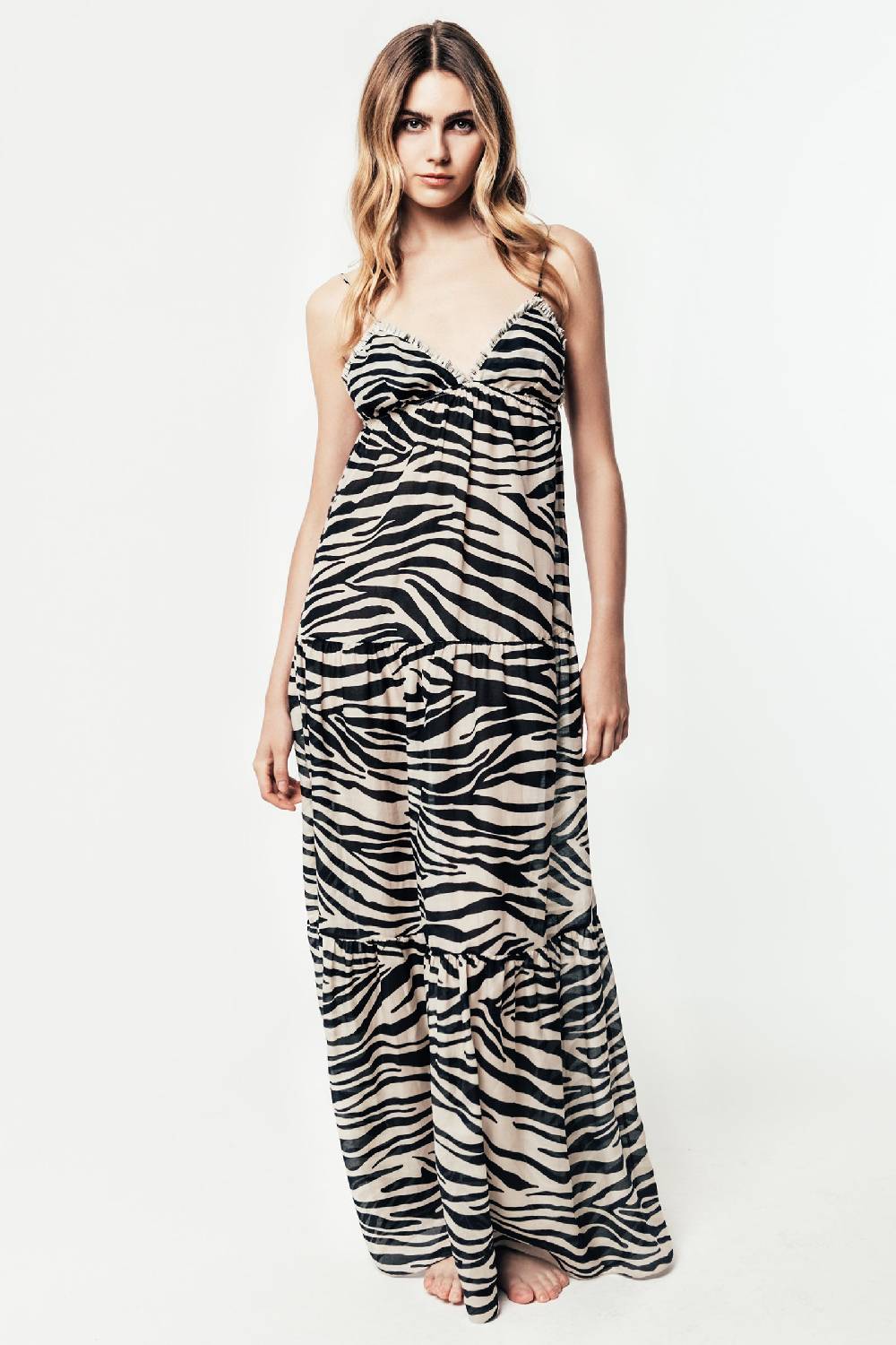 Kristina Ti AGNES - Animal print long slip dress
