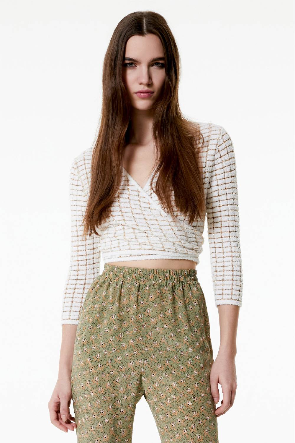 Kristina Ti ALICE - Crop cardigan Goldy