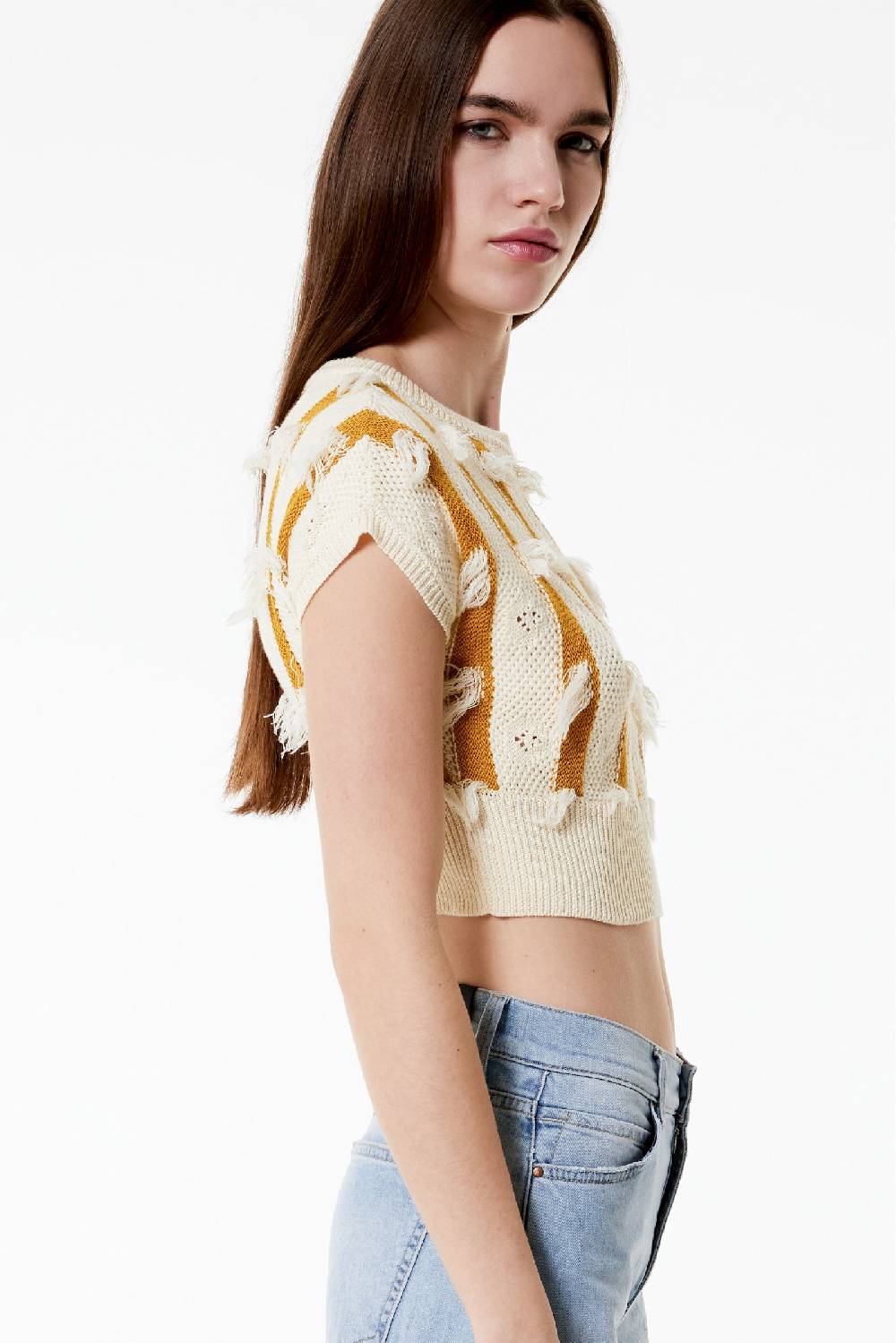 Kristina Ti ALMA - Knitted Crop Top Fringe