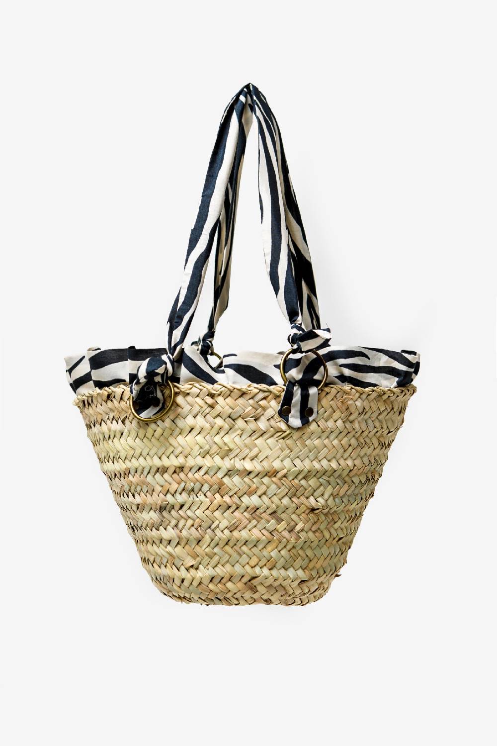 Kristina Ti AMALFI - Animal print medium straw bag