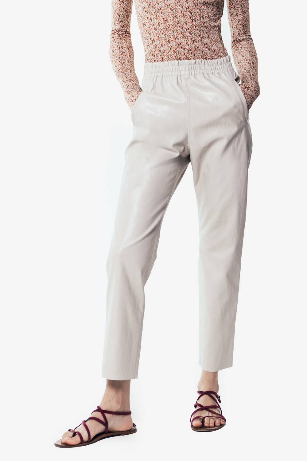 Kristina Ti BIANCA - Eco-leather joggers