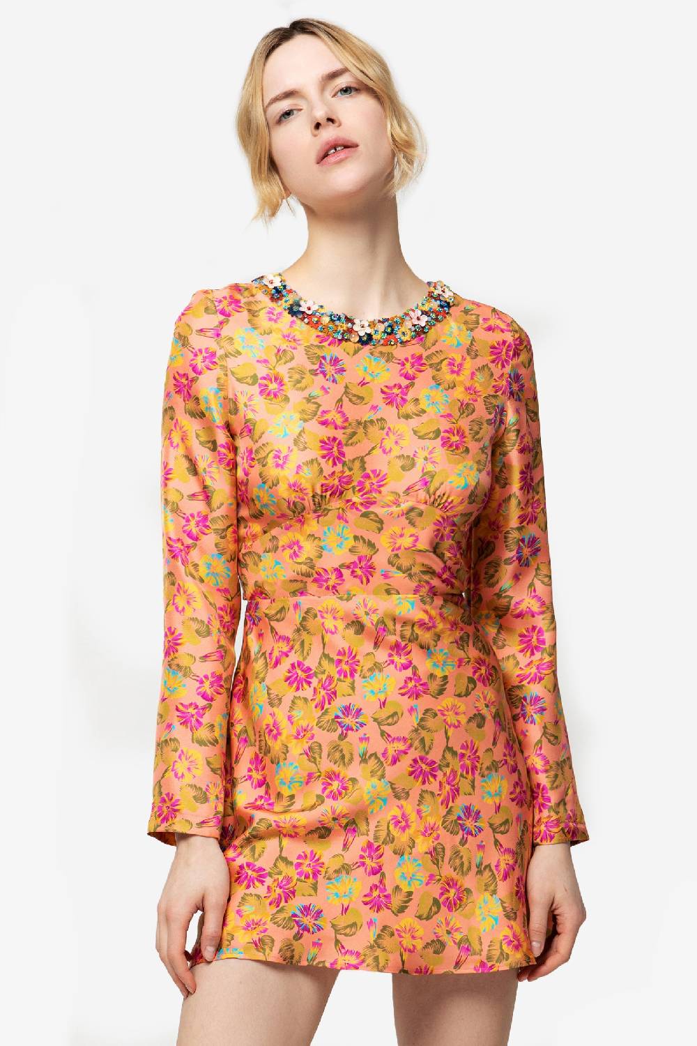 Kristina Ti COLETTE - Mini dress with jewel collar