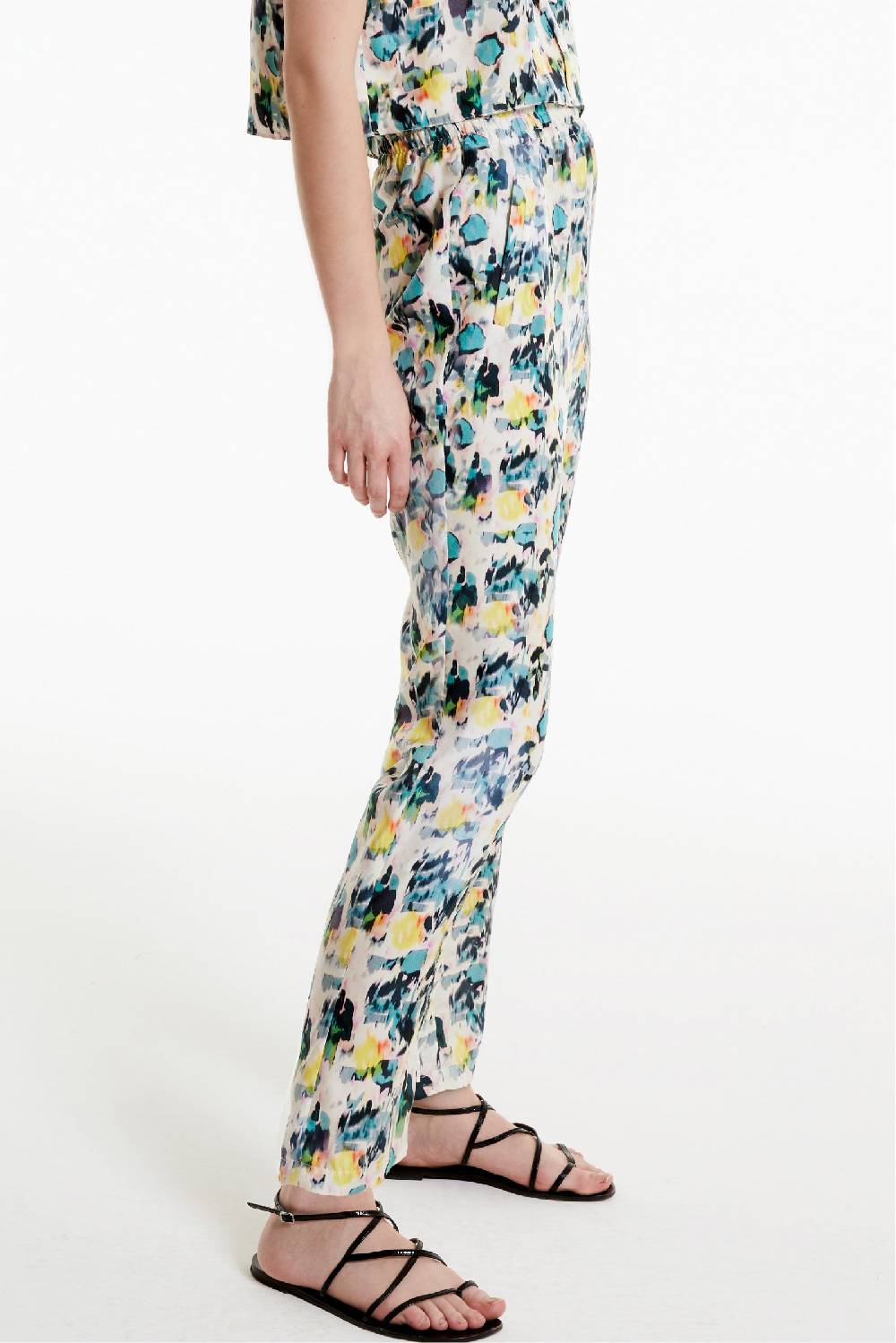 Kristina Ti FRIDA - Silk Trousers Watercolor