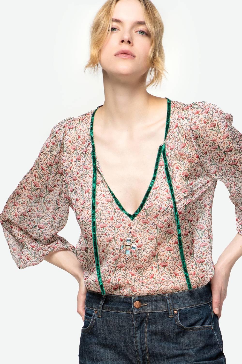 Kristina Ti GABRIELLA - Boho-chic jewel blouse