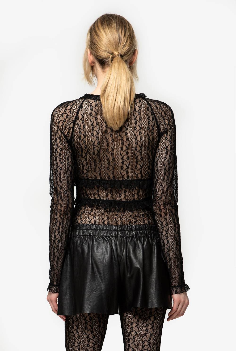 Kristina Ti HOLLY - Undress Lace Crew-neck T-shirt