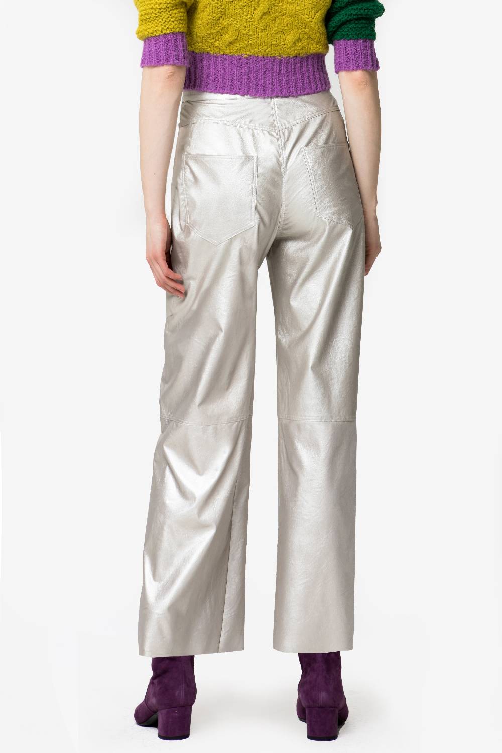 Kristina Ti MARY – Faux Leather Cargo Trousers