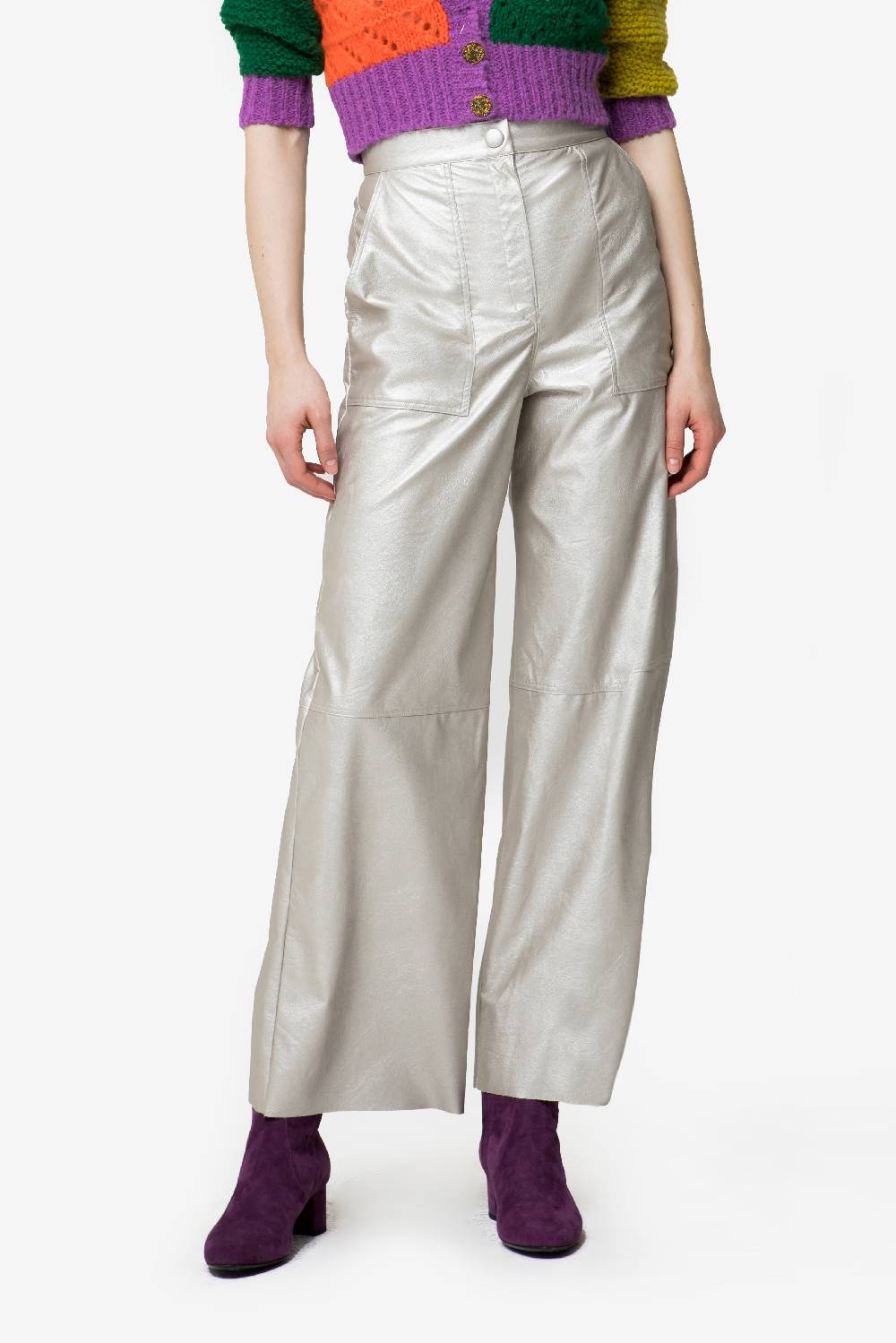 Kristina Ti MARY – Faux leather cargo trousers