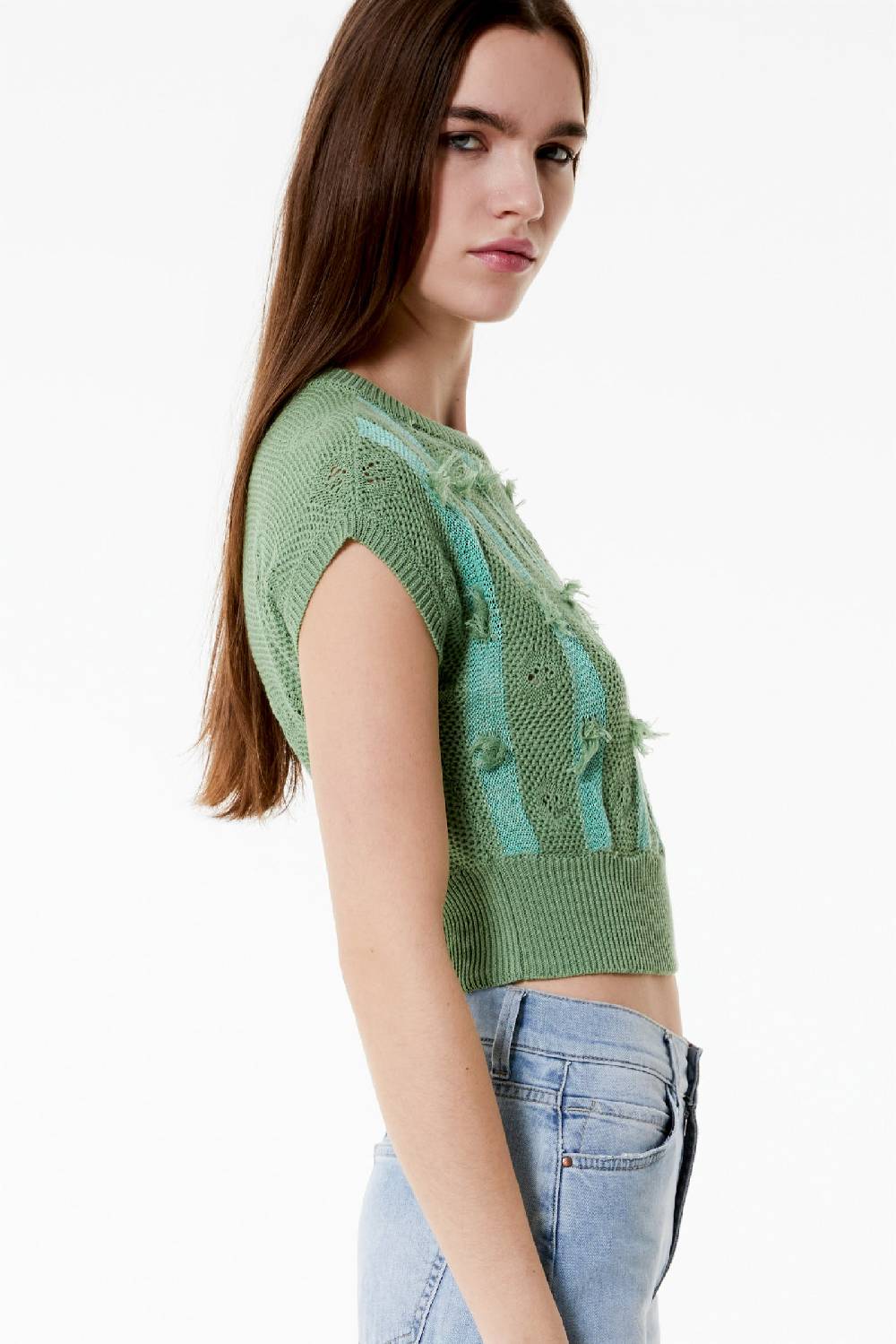 Kristina Ti TEA - Knitted Crop Top Fringe