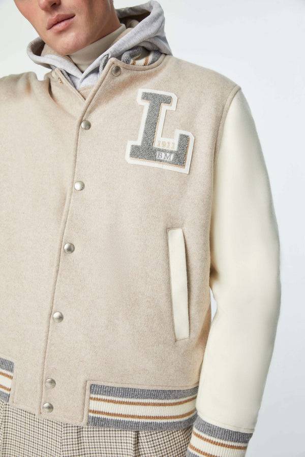 L.B.M. 1911 Bomber Stile College In Jersey Con Patch Bomber Stile College In Jersey Con Patch