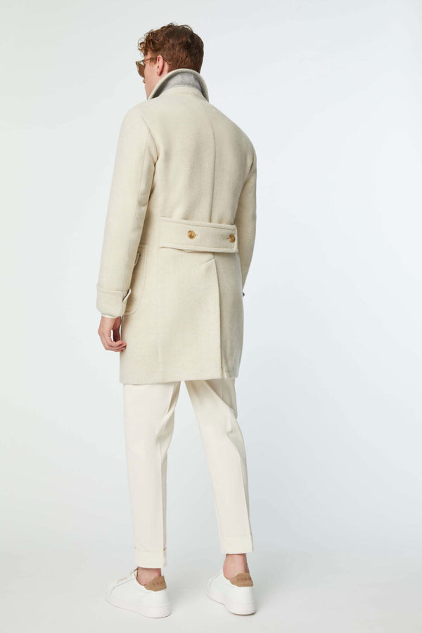 L.B.M. 1911 Cappotto Doppiopetto Non Trattato Bianco Cappotto Doppiopetto Non Trattato Bianco