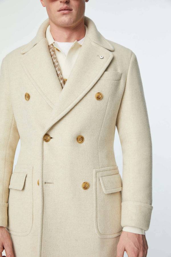 L.B.M. 1911 Cappotto Doppiopetto Non Trattato Bianco Cappotto Doppiopetto Non Trattato Bianco