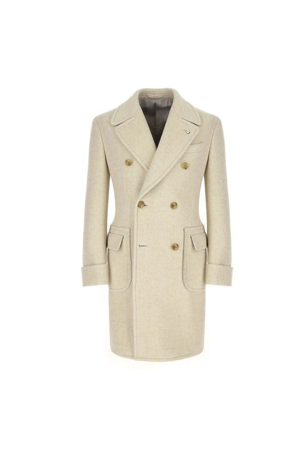 L.B.M. 1911 Cappotto Doppiopetto Non Trattato Bianco Cappotto Doppiopetto Non Trattato Bianco