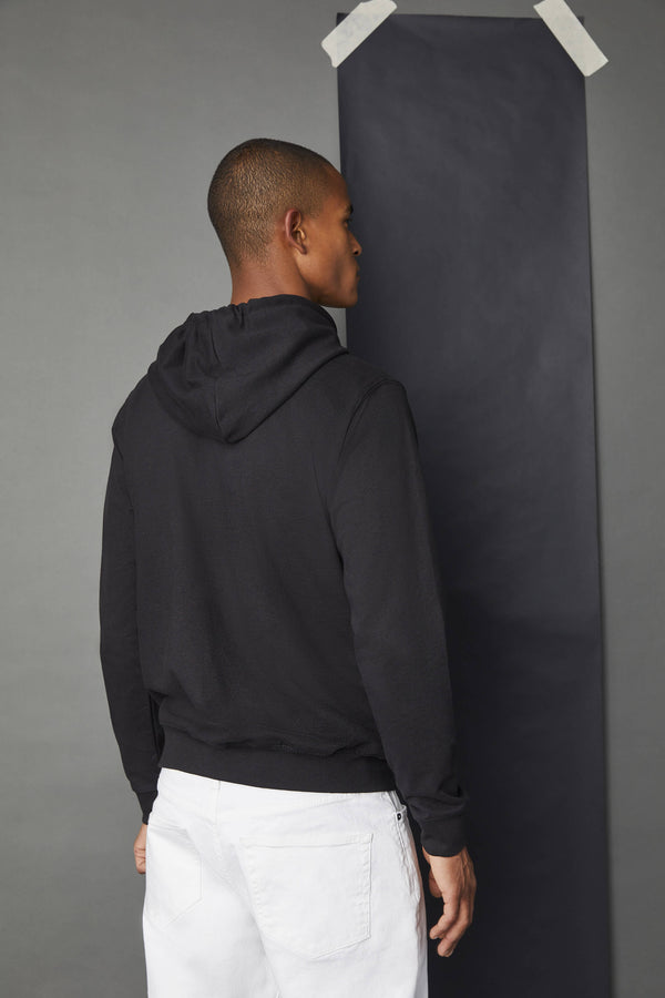 L.B.M. 1911 Felpa Con Cappuccio Nera Con Logo Felpa Con Cappuccio Nera Con Logo