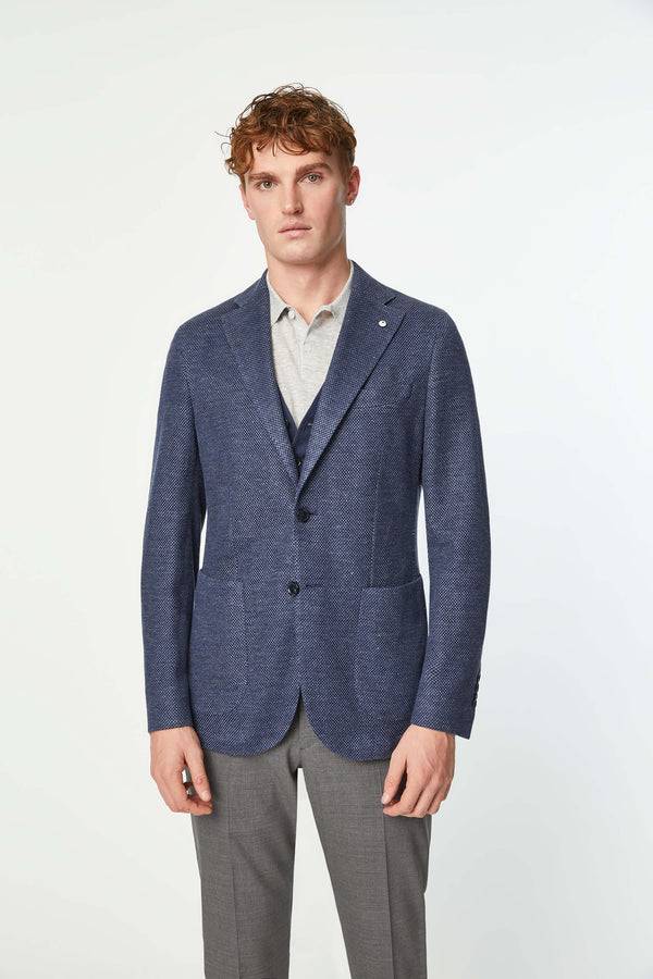 L.B.M. 1911 Giacca JACK in jersey blu denim Giacca JACK in jersey blu denim