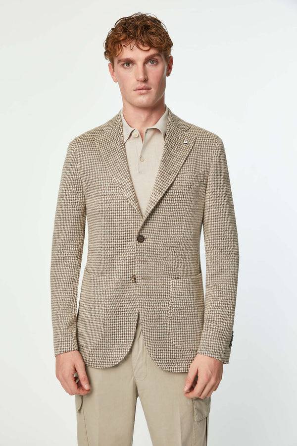 L.B.M. 1911 Giacca JACK in jersey di lino beige Giacca JACK in jersey di lino beige