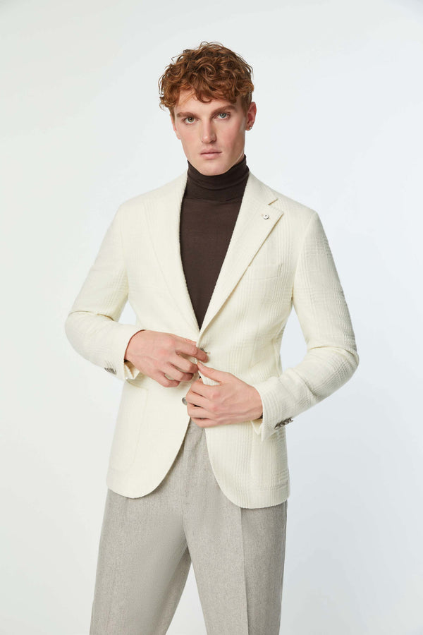 L.B.M. 1911 Giacca JACK slim non trattata bianca Giacca JACK slim non trattata bianca