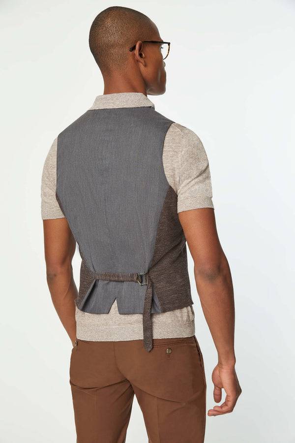L.B.M. 1911 Gilet DEREK In Jersey Marrone Gilet DEREK In Jersey Marrone