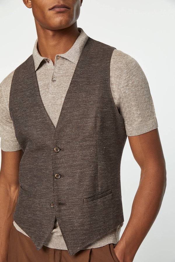 L.B.M. 1911 Gilet DEREK In Jersey Marrone Gilet DEREK In Jersey Marrone