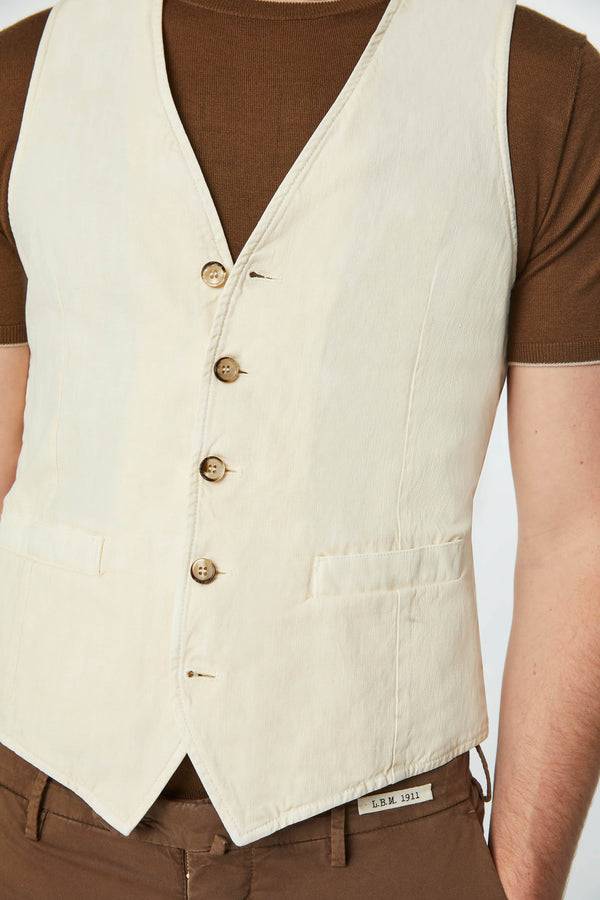 L.B.M. 1911 Gilet MIKE Tinto Capo Bianco Avorio Gilet MIKE Tinto Capo Bianco Avorio