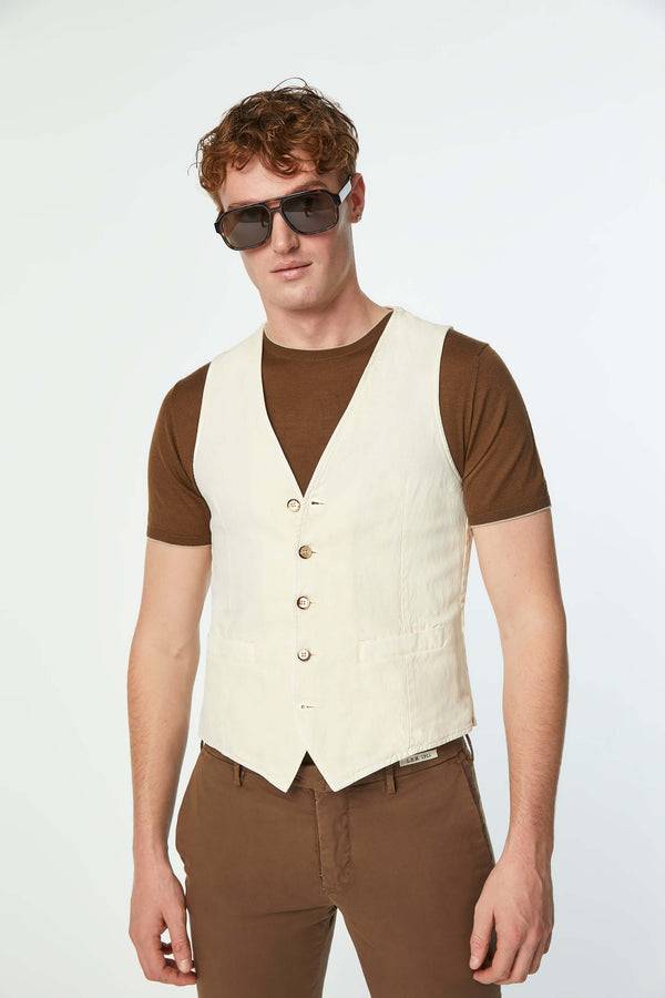 L.B.M. 1911 Gilet MIKE tinto capo bianco avorio Gilet MIKE tinto capo bianco avorio