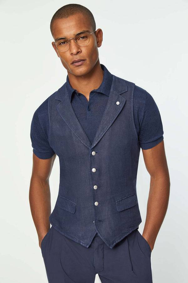 L.B.M. 1911 Gilet OSCAR tinto capo blu Gilet OSCAR tinto capo blu L.B.M. 1911 Gilet OSCAR tinto capo blu Gilet OSCAR tinto capo blu