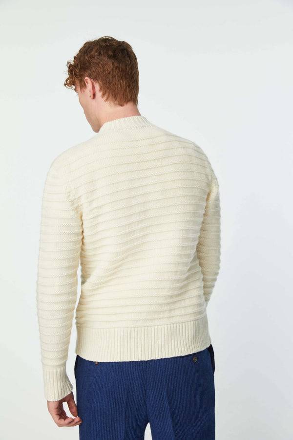 L.B.M. 1911 Maglia Dolcevita Lavorata Bianco Latte Maglia Dolcevita Lavorata Bianco Latte