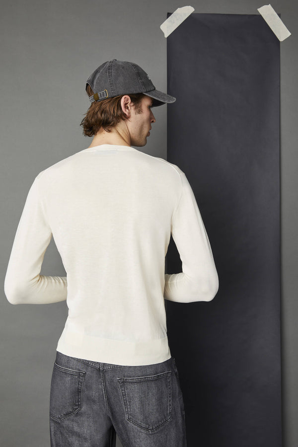 L.B.M. 1911 Maglia Manica Lunga In Cotone Bianca Maglia Manica Lunga In Cotone Bianca