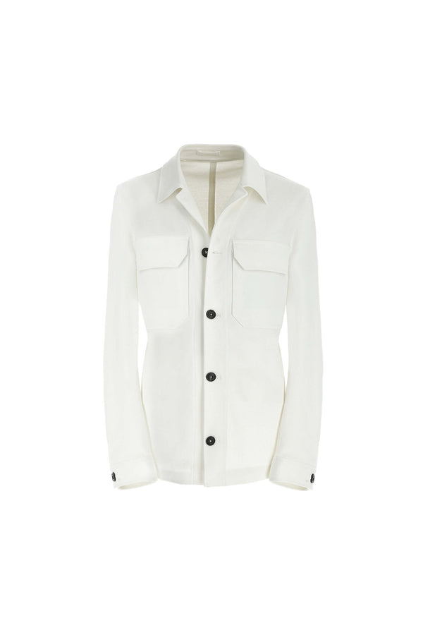 L.B.M. 1911 Overshirt In Jersey Bianca Overshirt In Jersey Bianca