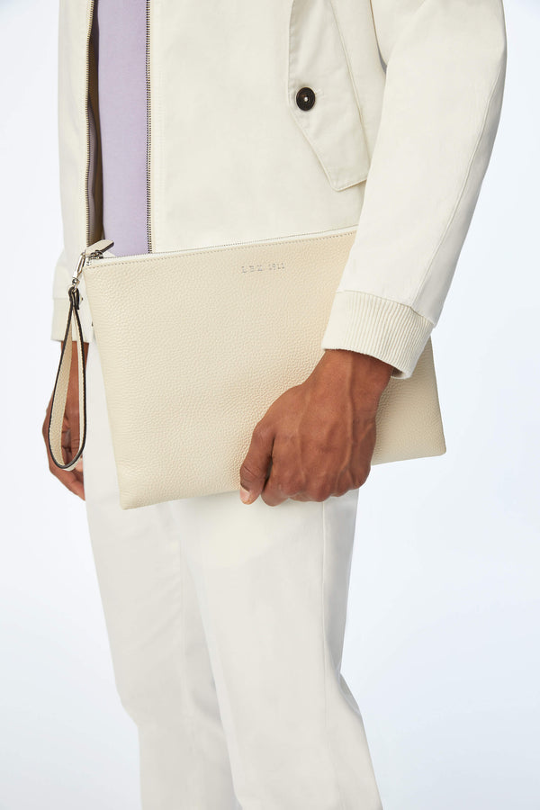 L.B.M. 1911 Pochette in pelle beige Pochette in pelle beige