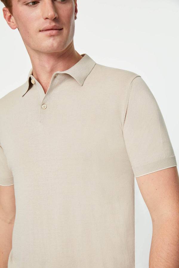L.B.M. 1911 Polo In Maglia Beige Con Dettagli In Contrasto Polo In Maglia Beige Con Dettagli In Contrasto