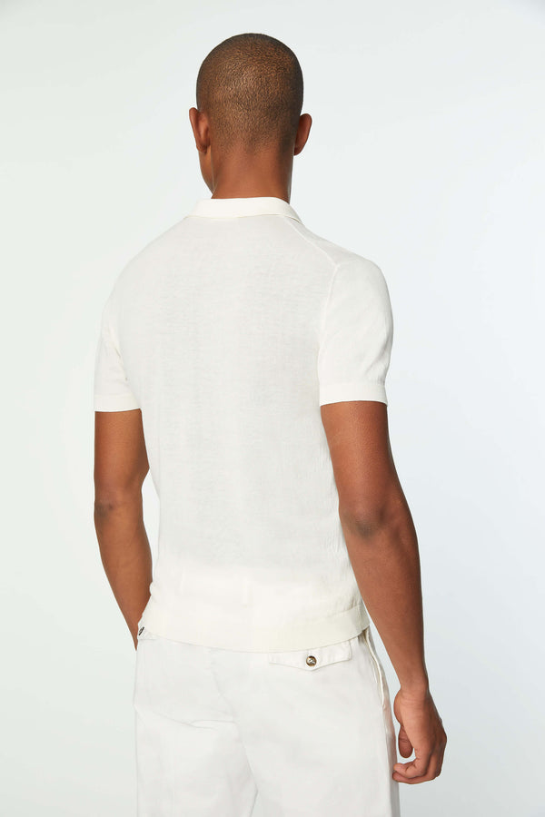 L.B.M. 1911 Polo In Maglia Bianca Polo In Maglia Bianca