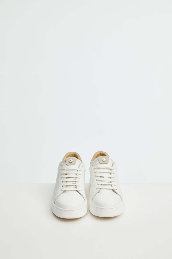 L.B.M. 1911 Sneaker retro-tennis bianca e beige Sneaker retro-tennis bianca e beige