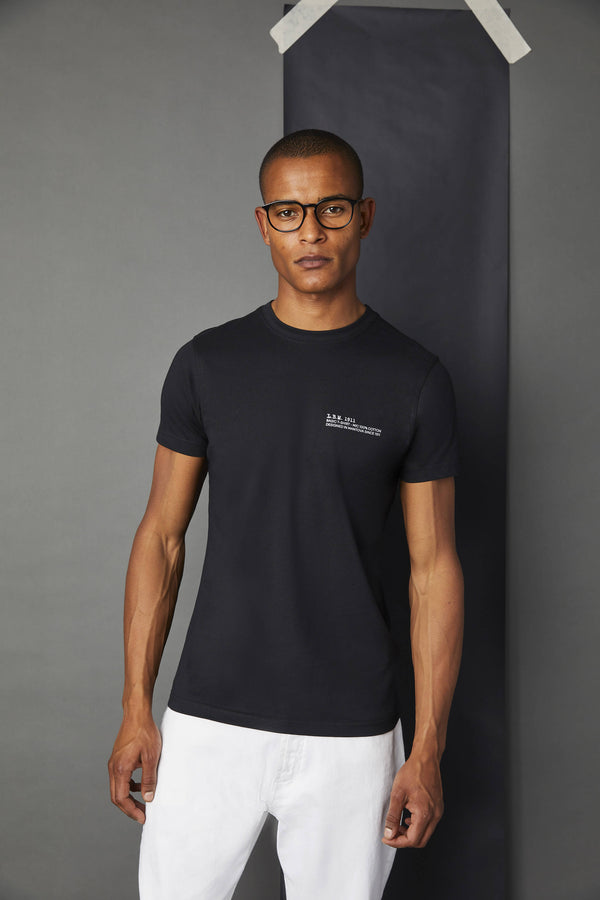 L.B.M. 1911 T-shirt in cotone nera con logo T-shirt in cotone nera con logo