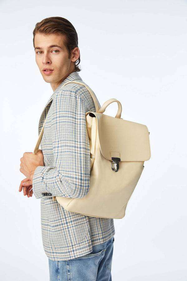 L.B.M. 1911 Zaino in pelle beige Zaino in pelle beige