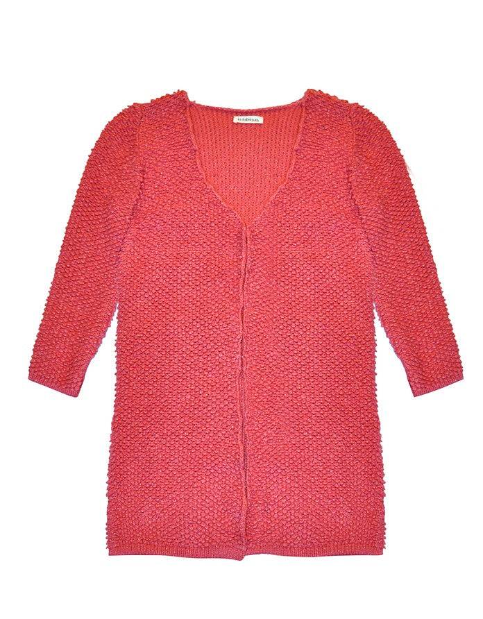 La Fabrique Sveva Cardigan in Maglia Rosa