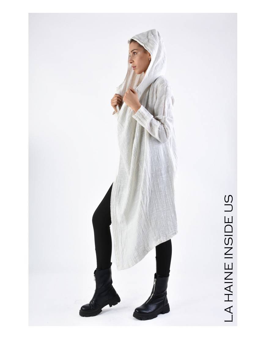 La haine inside us 3J LM164 CARDIGAN UNISEX D Bianco