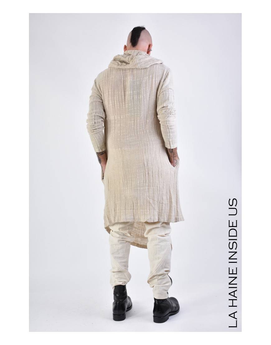 La Haine Inside Us 3J LM164 CARDIGAN UNISEX U Beige