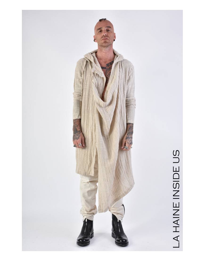 La Haine Inside Us 3J LM164 CARDIGAN UNISEX U Beige