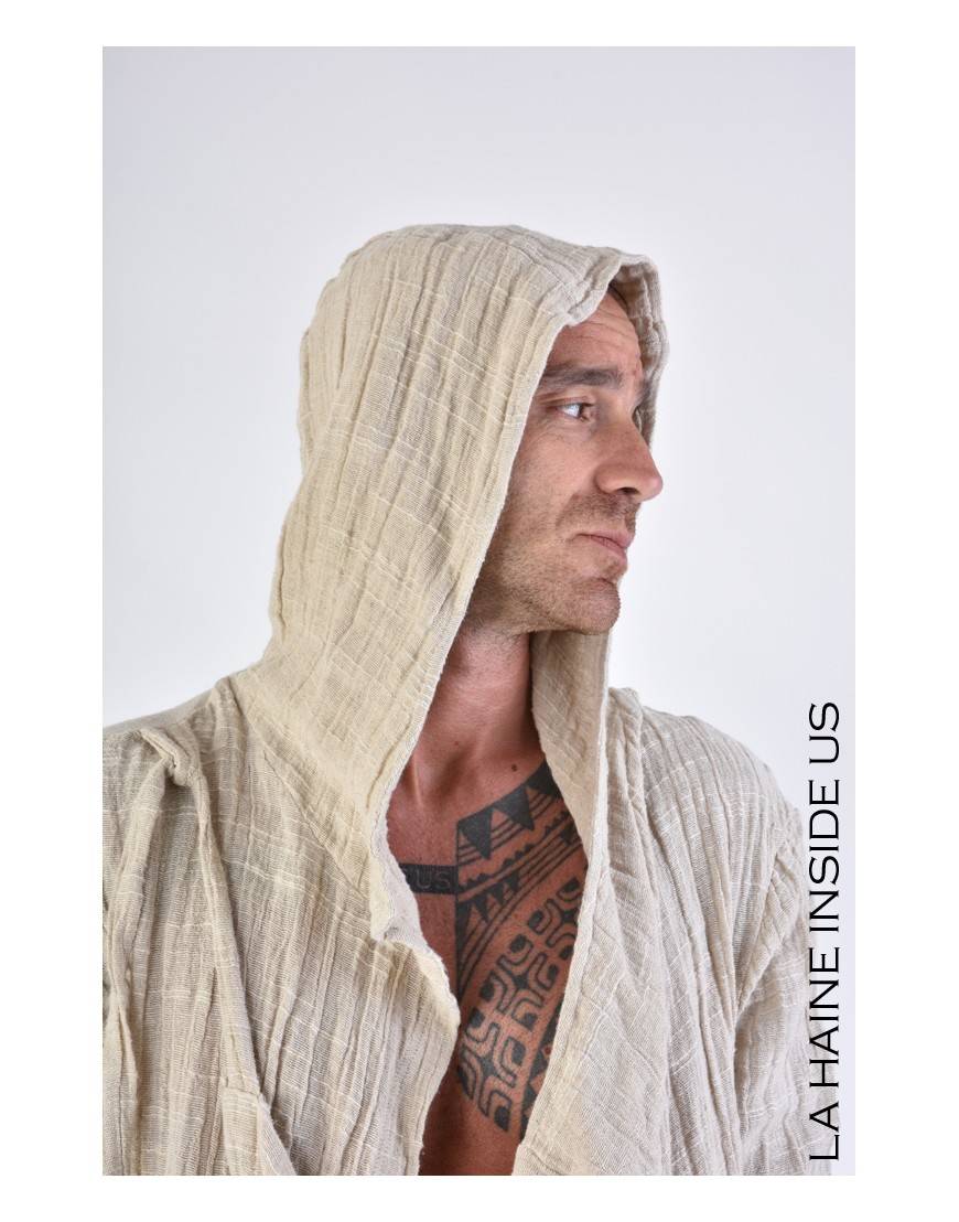 La Haine Inside Us 3J LM164 CARDIGAN UNISEX U Beige