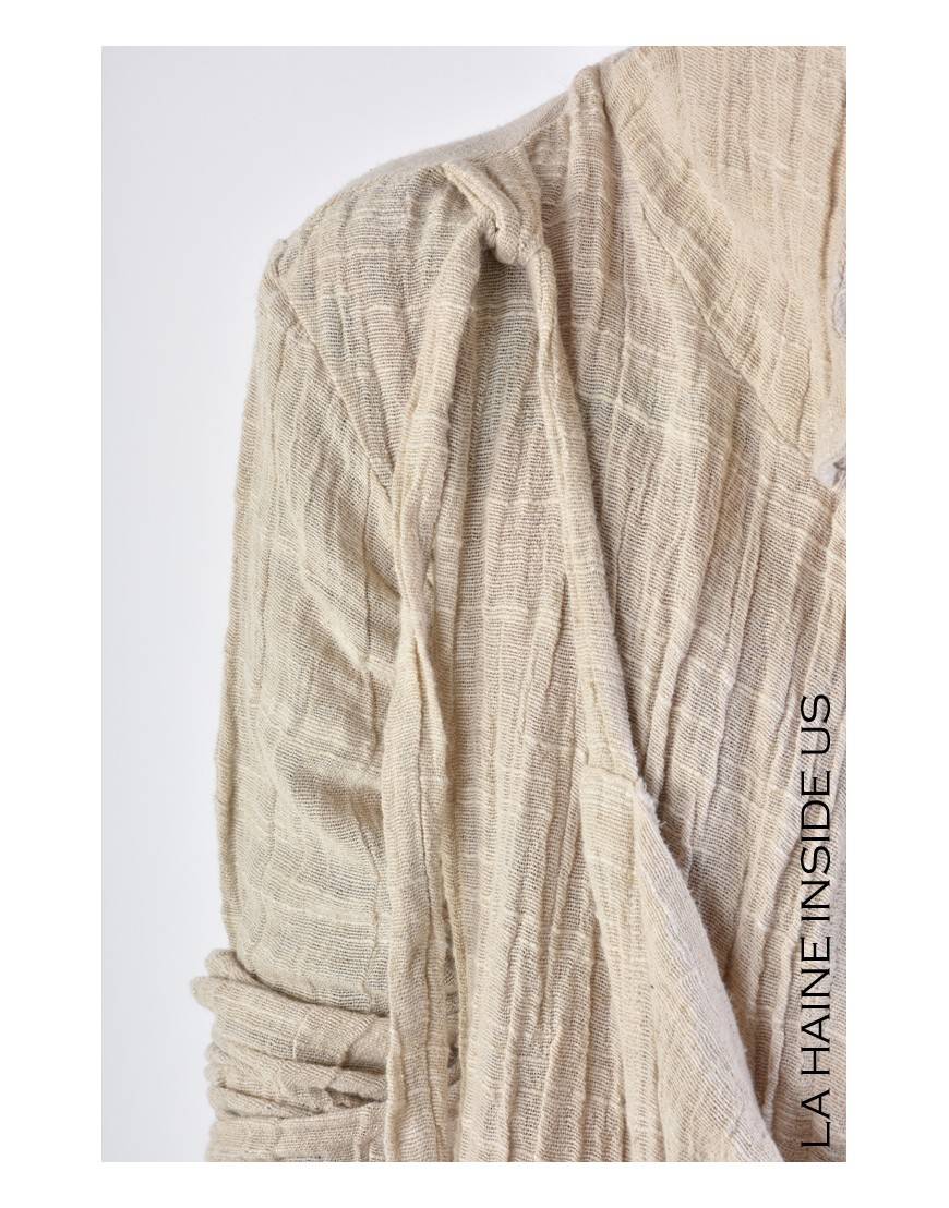 La Haine Inside Us 3J LM164 CARDIGAN UNISEX U Beige