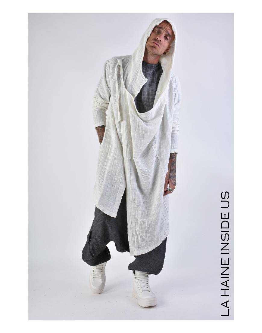 La Haine Inside Us 3J LM164 CARDIGAN UNISEX U Bianco