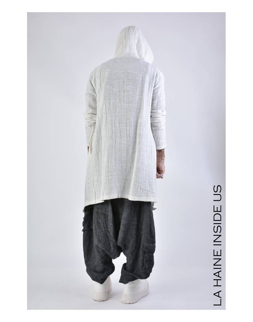 La Haine Inside Us 3J LM164 CARDIGAN UNISEX U Bianco