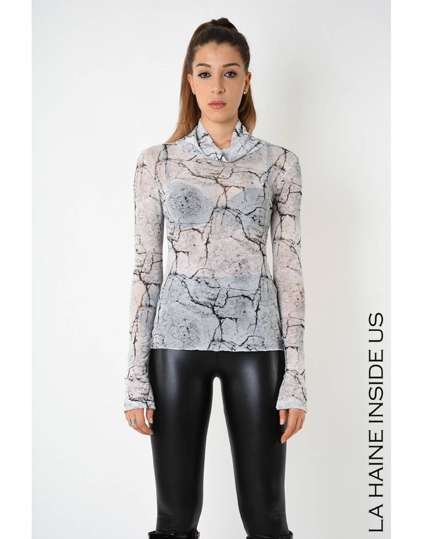 La Haine Inside Us 4B LW788 T-SHIRT Manica Lunga Bianco