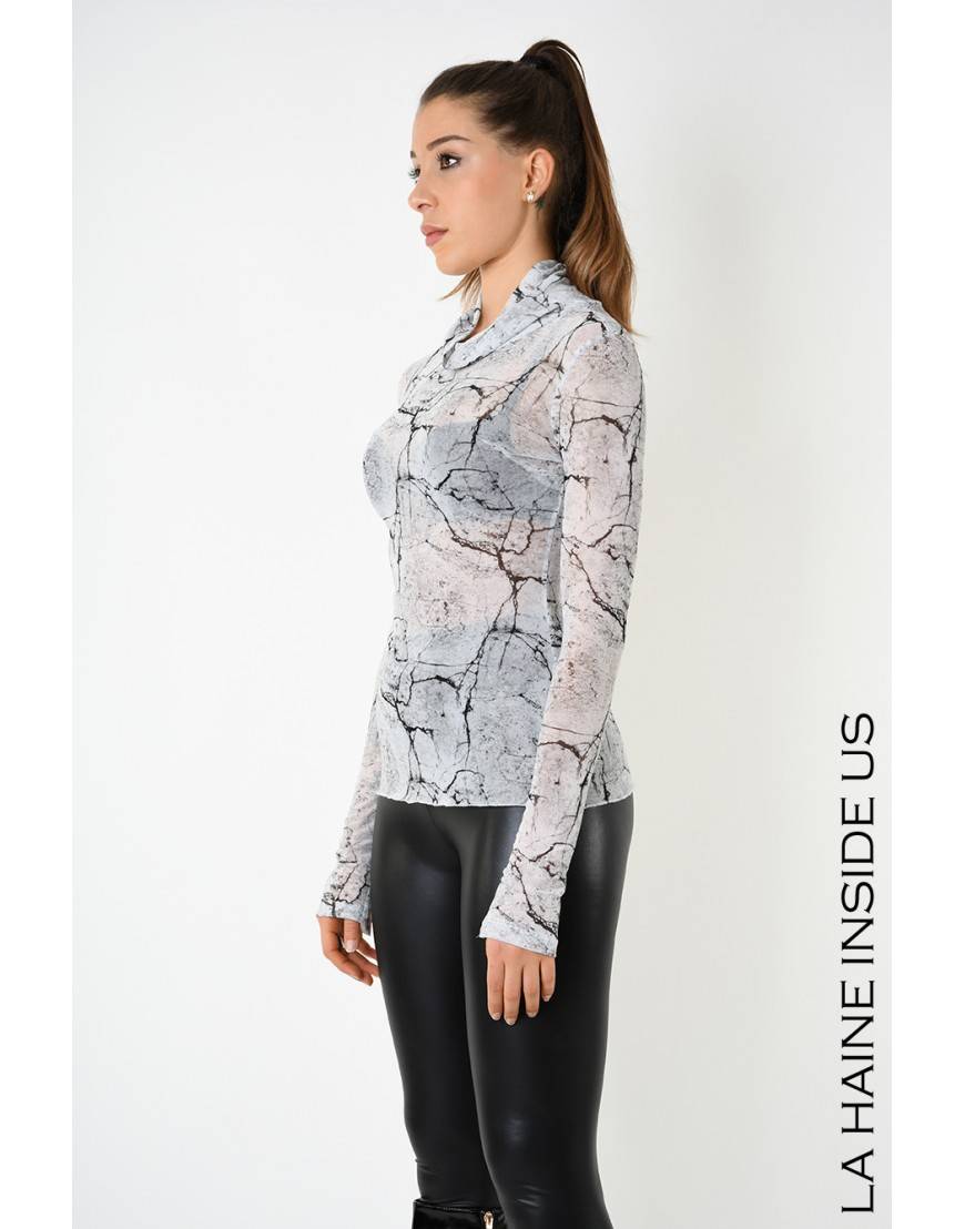 La Haine Inside Us 4B LW788 T-SHIRT Manica Lunga Bianco